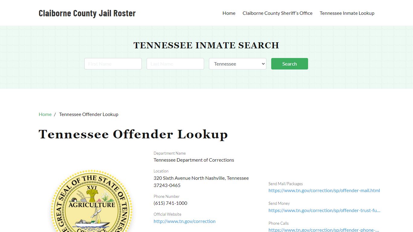 Tennessee Inmate Search, Jail Rosters - Claiborne County Jail